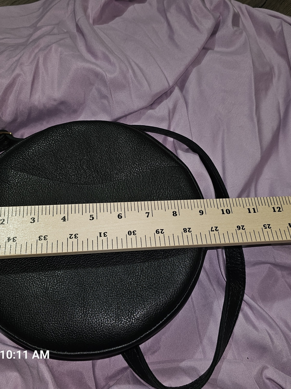 Portland Leather Black Pebble Circle Bag